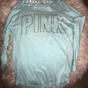 Light blue PINK thin hooded sweatshirt